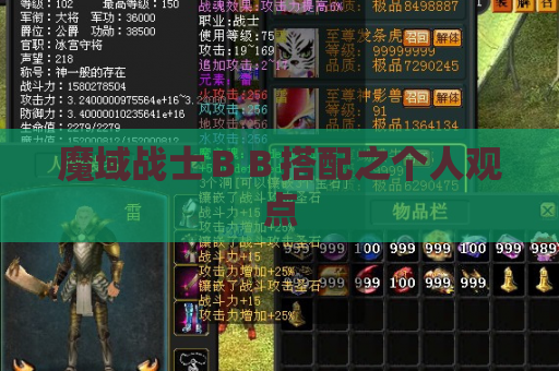 魔域战士BB搭配之个人观点 魔域战士BB搭配之个人观点