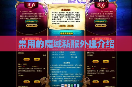 常用的魔域私服外挂介绍 常用的魔域私服外挂介绍